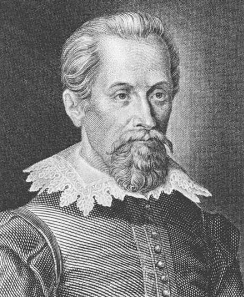 Kupferstich-Porträt von Johannes Kepler mit Halskrause